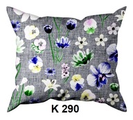 Poszewka z kory 40x40 jasiek z bawełny gofrowanej K 290 kwiaty malow szare