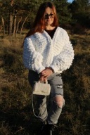 Nowy kardigan oversize – biały, handmade