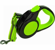 ZIELONA Smycz dla psa automatyczna typu flexi linka odblaskowa 3m 15kg