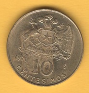 Chile 10 centésimos, 1971