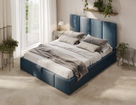 Łóżko tapicerowane z pojemnikiem 140x200 turkusowe