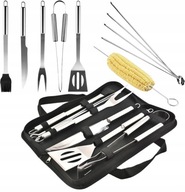 AKCESORIA GADŻETY PRZYBORY GRILLOWANIA BBQ ZESTAW STAL NIERDZEWNA 9W1