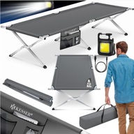 Łóżko polowe KESSER 190 cm x 72,5 cm szary s80