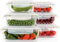 Szklane Pojemniki Na Żywność 12el. Lunch Box Meal Prep Od -40°C Do +400°C