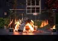 Osłona przeciwwietrzna do paleniska kominka szkło hartowane 72 x 35 x H17cm