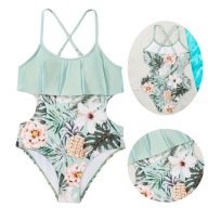 Kostium kąpielowy strój jednoczęściowy dziewczynka monokini 122 128 basen