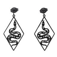 55696 Kolczyki czarna stal chirurgiczna ażurowe węże