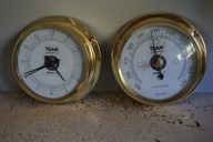 ZEGAR I BAROMETR MOSIĄDZ MARYNISTYCZNY VINTAGE 12cm. ANTYK KOMPLET OPEL 2x