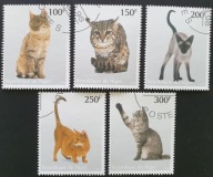 T.0448 Znaczki seria Fauna Koty domowe rasy, ssaki, zwierzęta domowe