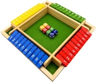 DREWNIANA GRA PLANSZOWA 4W1 RODZINNA DLA 4 GRACZY EDUKACYJNA W PUDEŁKU