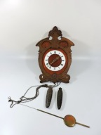 Unikatowy Drewniany Zegar Wiszacy Wagowy Schwarzwald Porcelanowa Tarcza