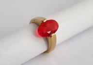 PIERŚCIONEK POZŁACANY KRYSZTAŁ STAL