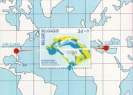Belgia 1996 Znaczki Blok 66 ** sport igrzyska olimpijskie Olimpiada mapa