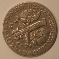 10 ZŁ ZŁOTYCH 1965 WARSZAWSKA NIKE - SKRĘTKA ok. 75 STOPNI