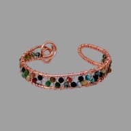 Oryginalny bransoletka z czystej miedzi i Agatów Indyjskich