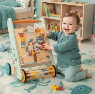 Pchacz Drewniany chodzik dla dziecka tablica Sorter interaktywny GIGANT XXL
