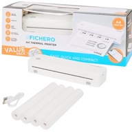 Drukarka termiczna fischero przenośna A4 -A5 usb c akumulator + 5 rolek