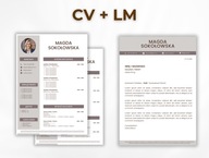 SZABLON WZÓR CV (1 i 2 stronny) + LIST MOTYWACYJNY - MS WORD (docx)