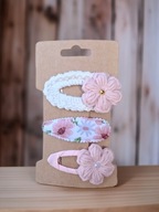 Spinki do włosów szydełkowe kwiatki 3 szt. handmade