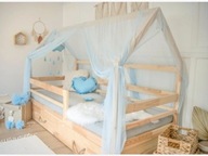 Baldachim, daszek na łóżko domek, muślin