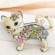 BROSZKA PRZYPINKA PIN PINETS AGRAFKA kotek zielony kolorowy kotek vintage