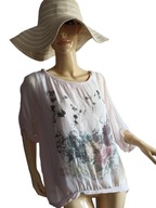 WŁOSKA BLUZKA z jedwabiem na dzianinie 36/38