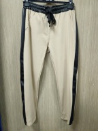 Spodnie beżowe lampas czarny r. Uni Italy !!!