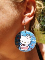 kolczyki kółka koła Hello Kitty 5cm