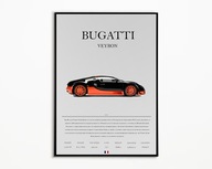 PLAKAT SAMOCHODOWY BUGATTI VEYRON IDEALNY NA PREZENT OBRAZ NA ŚCIANE A3