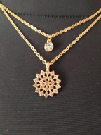 Dwa w jednym Łańcuszek Dwie Zawieszki Cyrkonie