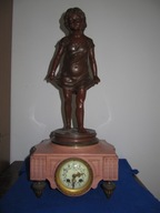 -OBNIŻKA -Figuralny Brąz z dziewczynka zegar ok 1850r