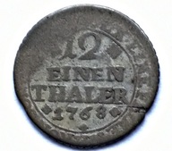 NIEMCY BRUNSZWIK WOLFENBUTTEL 1/12 TALARA 1768 / srebro
