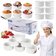 NACZYNIE ŻAROODPORNE CERAMICZNE KOKILKI DO ZAPIEKANIA 6X260ML OKRĄGŁE