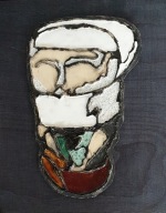 Głowa wawelska obrazek na ścianę ceramika/sklejka