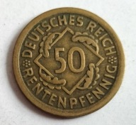 Moneta Niemcy 50 rentenpfennig 1924 E Muldenhütten