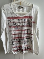 BLUZKA DAMSKA T-shirt biały długi rękaw COMMA Zalando r. 36 S