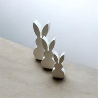 ZAJĄCZEK WIELKANOCNY BIAŁE ZAJACZKI 3SZT FIGURKA ZAJĄC OZDOBA ŚWIĄTECZNA