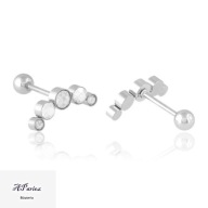 Eap25656 Kolczyki stal sztyft łuczek biały