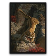 Plakat z ramą 30x40cm Skalny Drapieżnik Duży Obraz Do Salonu Hit 30x40