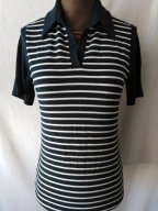 Koszulka polo ciemnogranatowa w paski- M