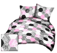 Pościel kora lux 160x200 + 2x50x60 +2x40x40 zamek K 301-2 Plastry miodu róż