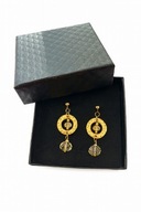 złote kolczyki sztyfty cytryn kamień naturalny stal