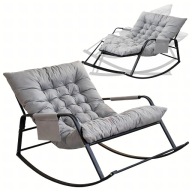 Podwójny Fotel Bujany Ogrodowy z Poduszką do Salonu Ogroda na Taras Duży