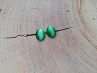 Kwarc kocie oko oryginalne kolczyki srebro 925