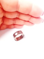 Obrączka Srebrna Lekka Ekg Rytm Serca 24 11 Stal Chirurgiczna Nierdzewna