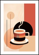 A2 KOLOROWY PLAKAT OBRAZ DO KUCHNI JADALNI KAWIARNI KAWA FILIŻANKA KAWY