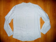 STÓJKA 100 % LEN jak NOWA LNIANA NIEBIESKA KOSZULA r L