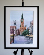 Obraz akwarela Ratusz w Gdańsku Denys Tsarenko Oryginał