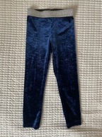 Legginsy granatowe welurowe 98 2-3l jesień święta