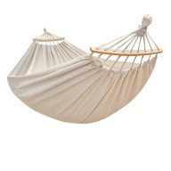 HAMAK Z DRĄŻKIEM TURYSTYCZNY OGRODOWY BOHO 150x275cm 240kg KOLOR BEŻOWY